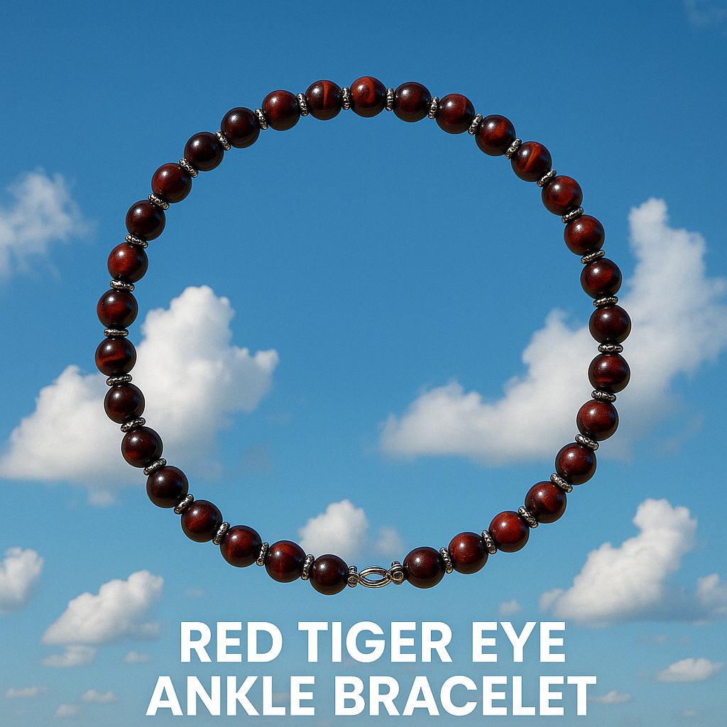 Round about Collection Red Tiger Eye "Fierce Bloom" Ankle Bracelet