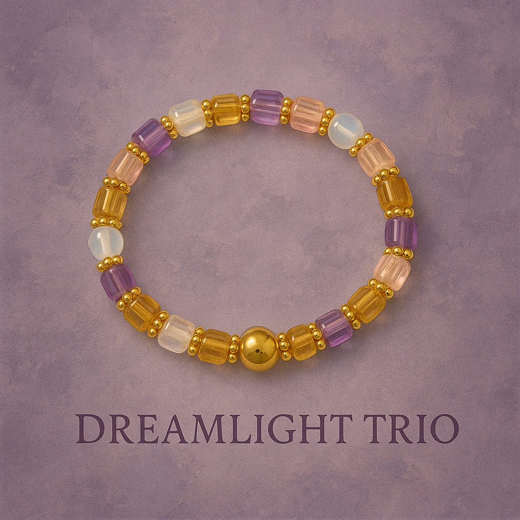 Memory custom made Birthstone "Dreamlight Trio Gold Tone Bracelet months are June,Oct and Nov