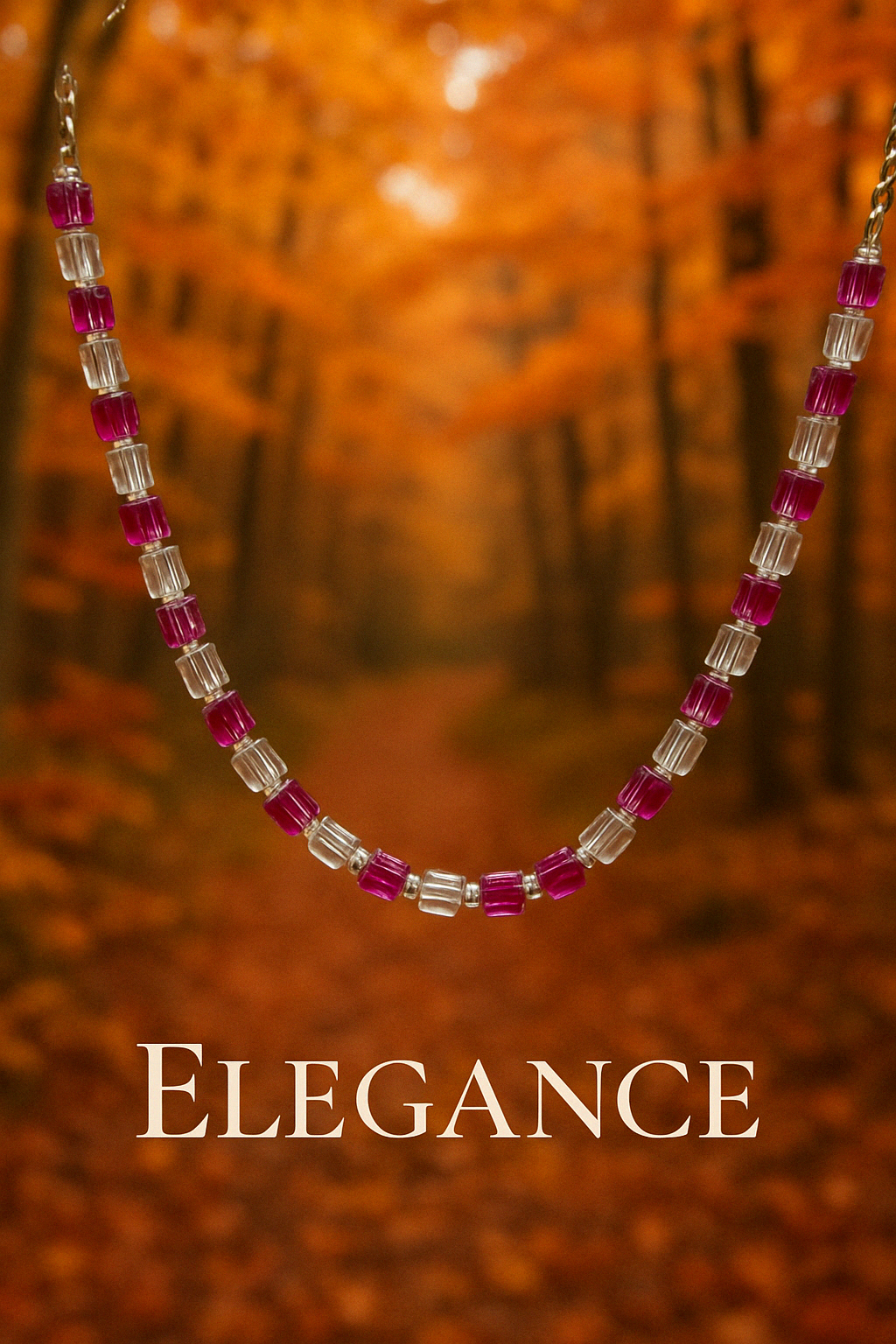 Pretty in Pink-Elegance- Silver Accent Necklace