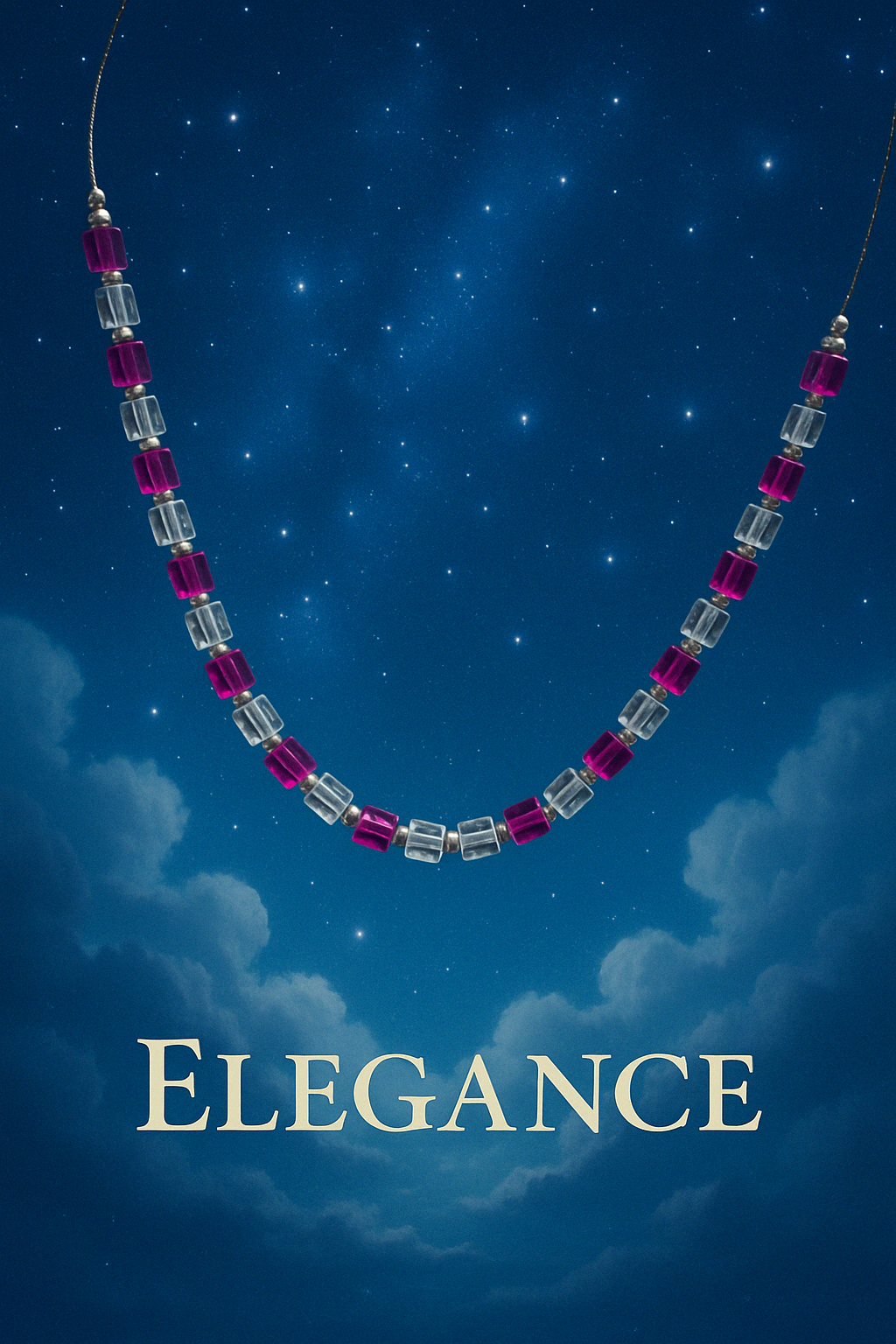 Pretty in Pink-Elegance- Silver Accent Necklace