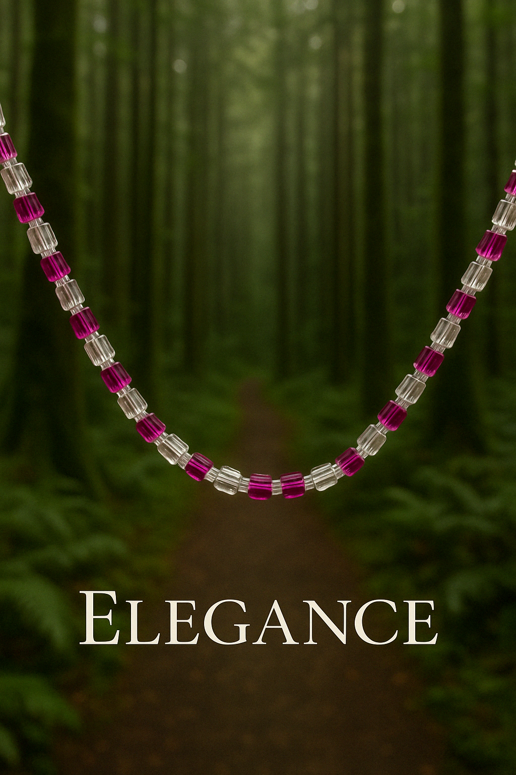 Pretty in Pink-Elegance- Silver Accent Necklace