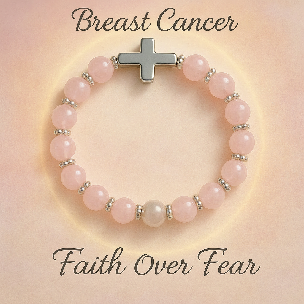 Custom Cancer Awareness Jewelry-Faith Over Fear – A Breast Cancer Tribute Bracelet