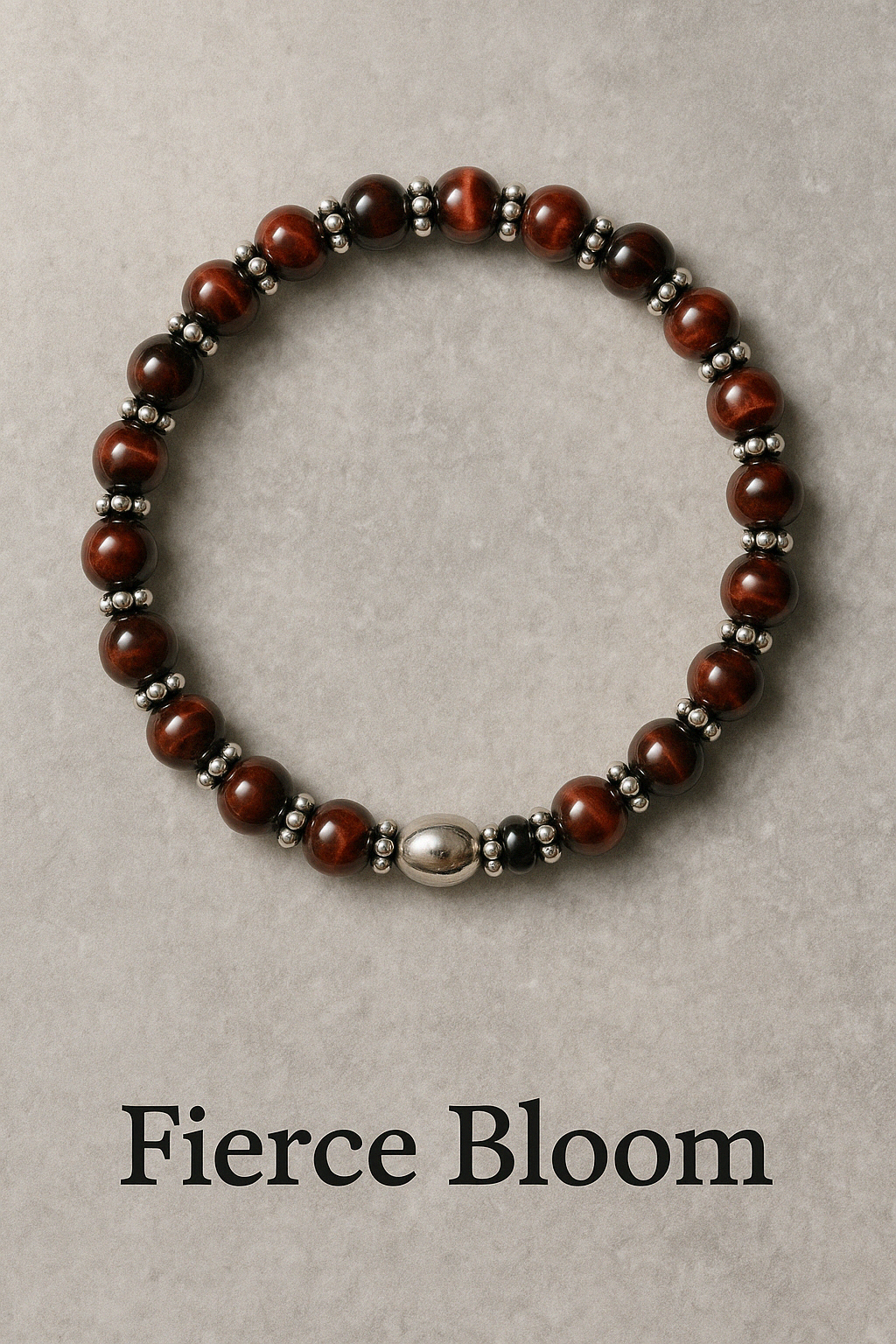 Round about Collection Red tiger Eye Bracelet-"Fierce Bloom"