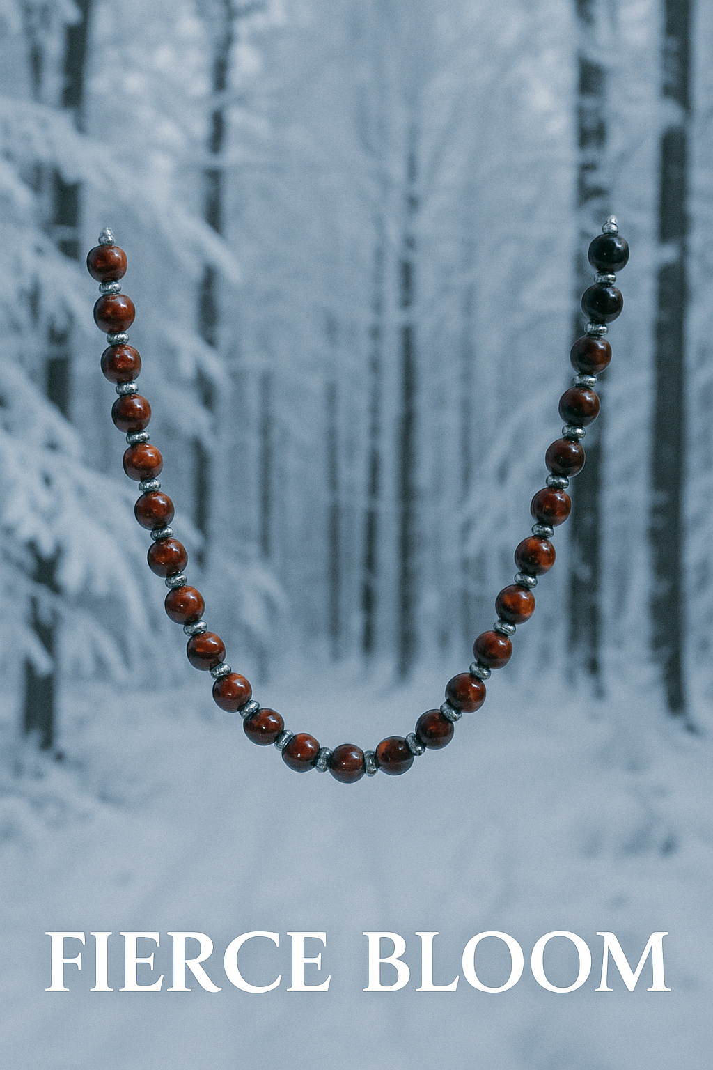 Round about Collection Red Tiger Eye-Fierce Bloom-Necklace
