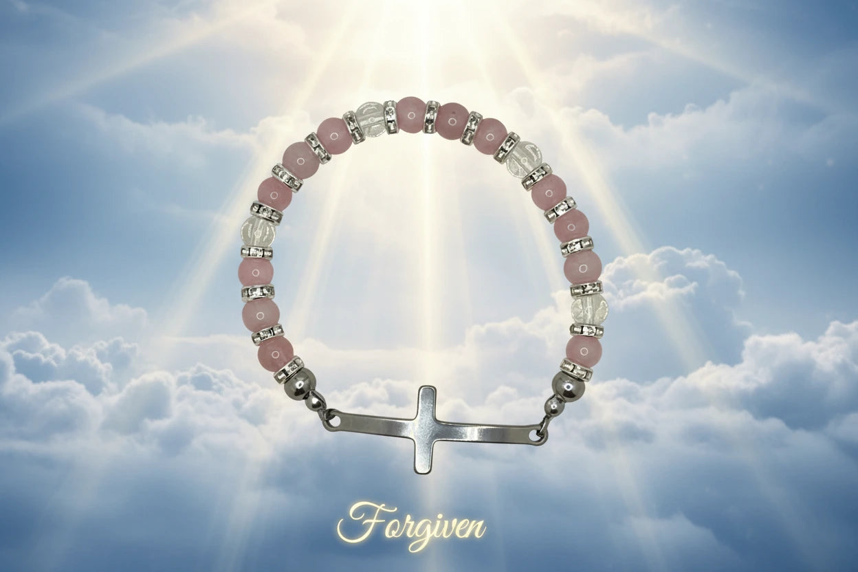 Heavenly Grace - Forgiven -Natural pink Quartz Bracelet