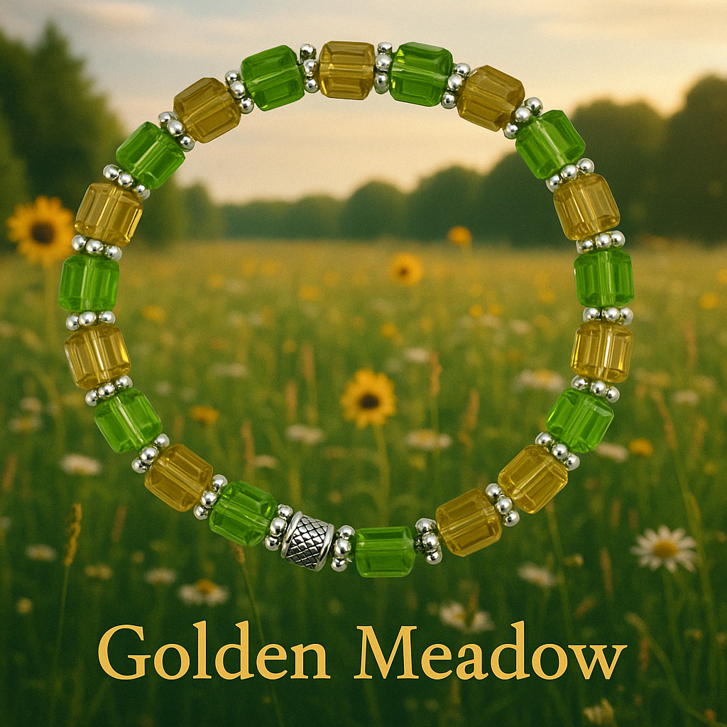 Memory Bracelet Showcasing Aug and Nov " Golden Meadow