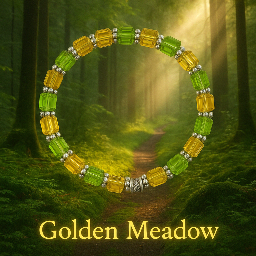 Memory Bracelet Showcasing Aug and Nov " Golden Meadow