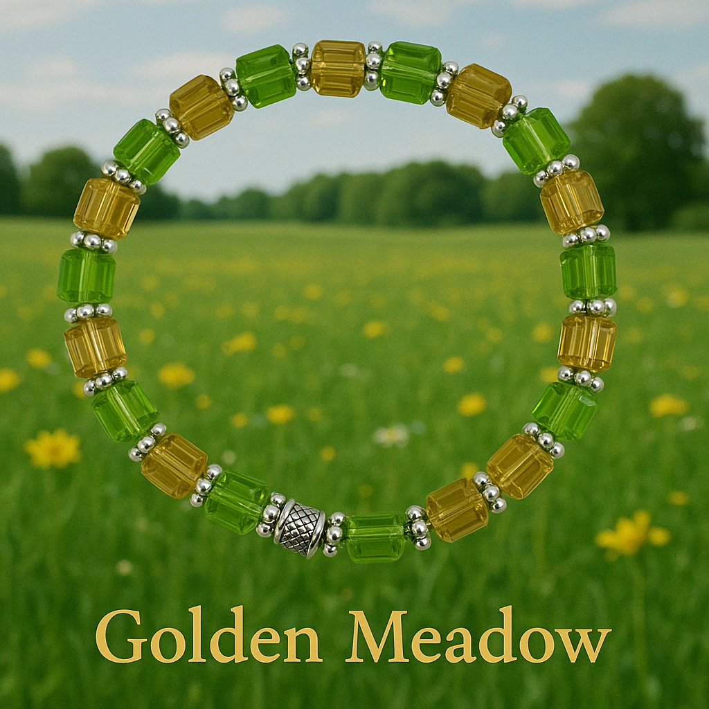 Memory Bracelet Showcasing Aug and Nov " Golden Meadow