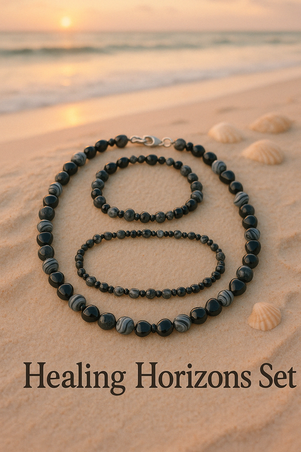 Round about Collection -Horizons Set- Necklace ,Bracelet & Ankle Bracelet-