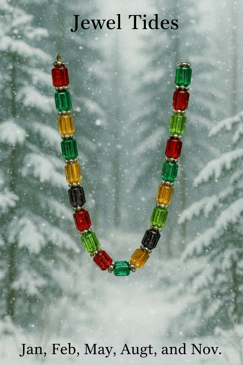Memory-Custom made birthstone Necklace "Jewel Tides"