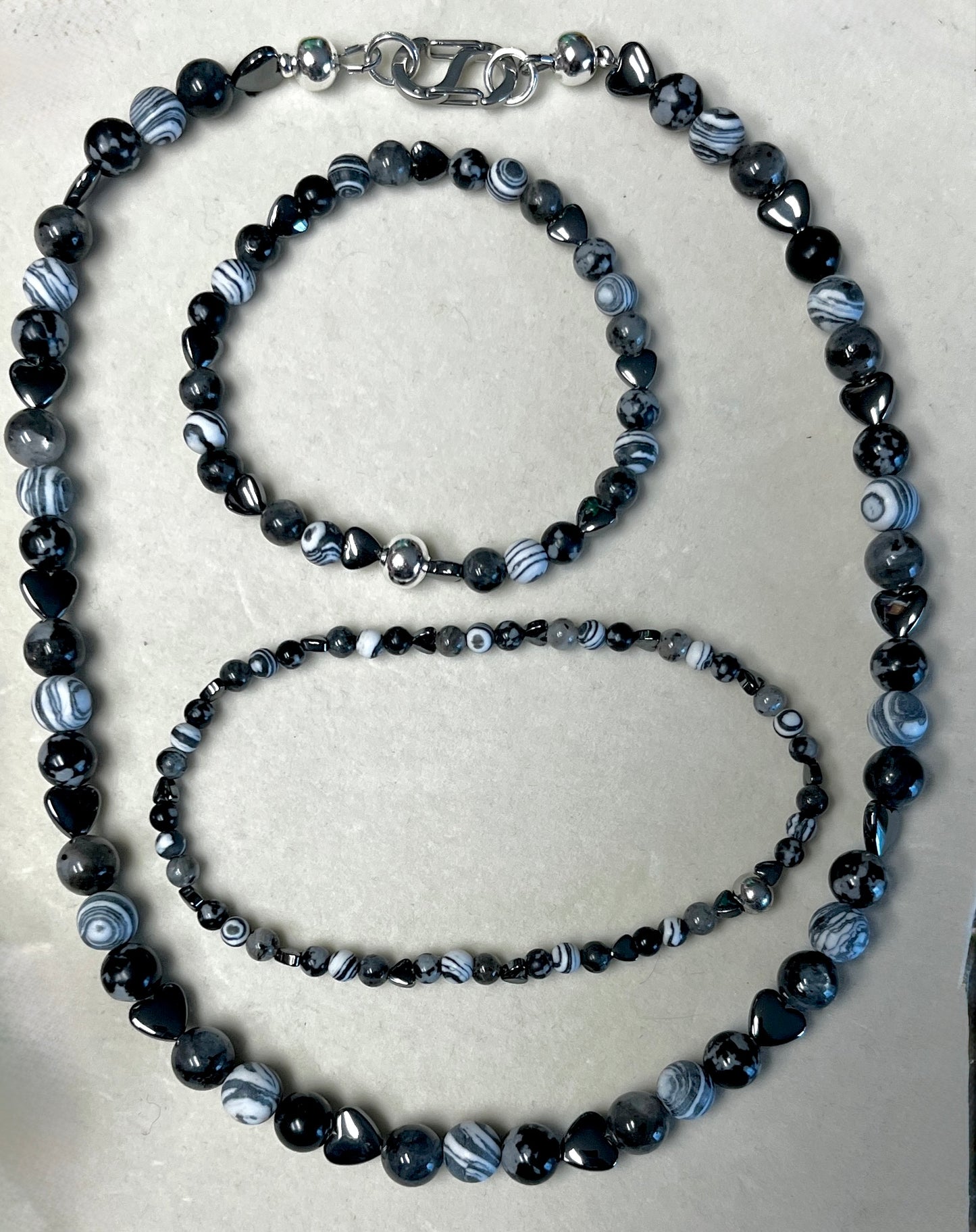Round about Collection -Horizons Set- Necklace ,Bracelet & Ankle Bracelet-