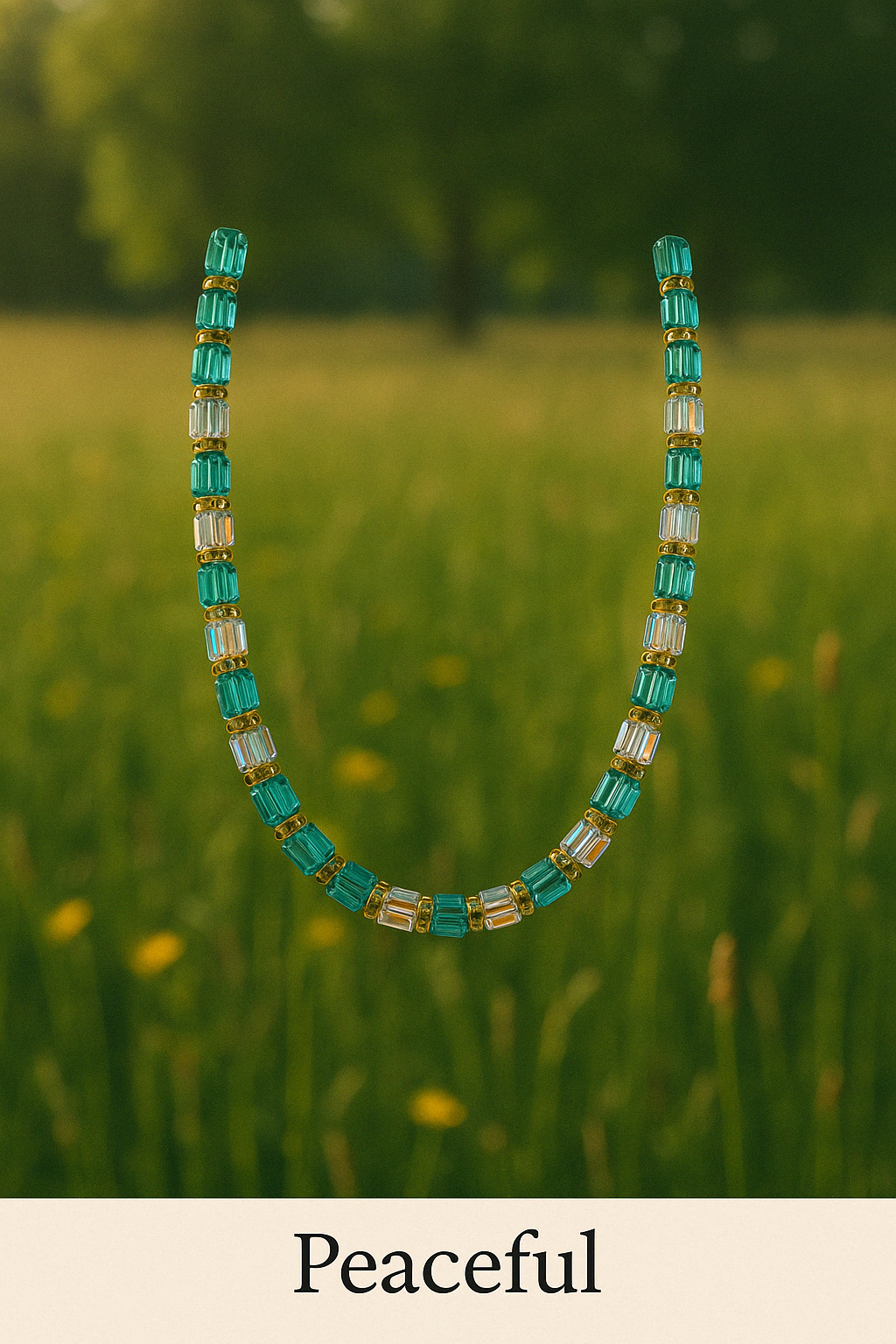 Memory-Custom Made- Peaceful-Memory Necklace with Ab clear cubes & Jan & Dec Birthstones
