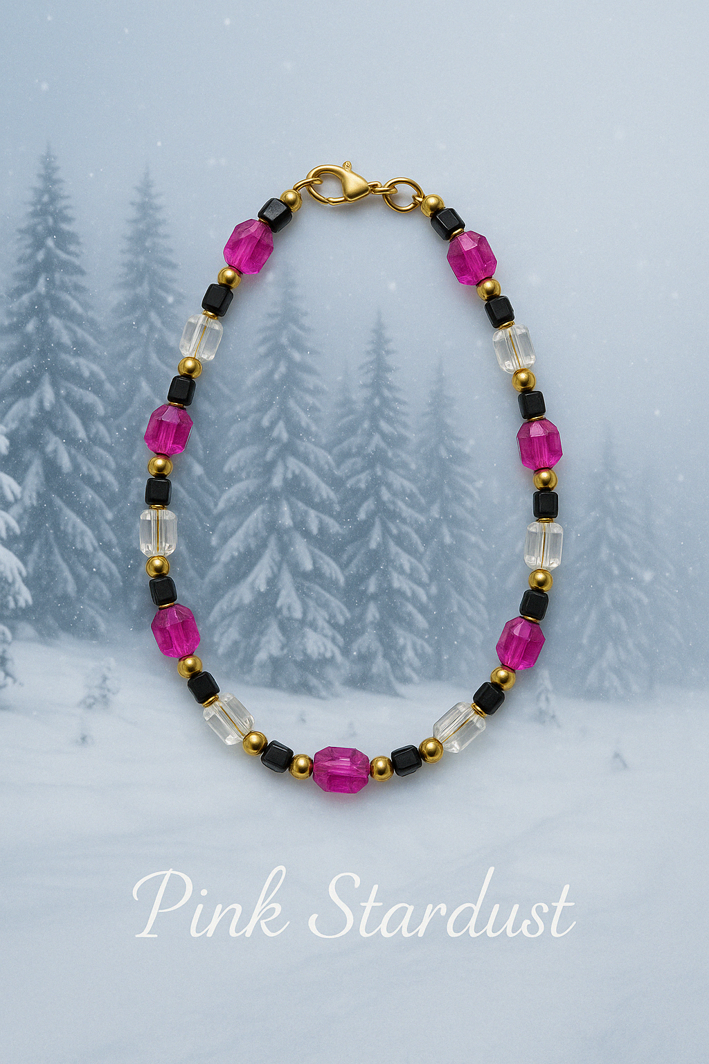 Pretty in pink - Pink Stardust Necklace