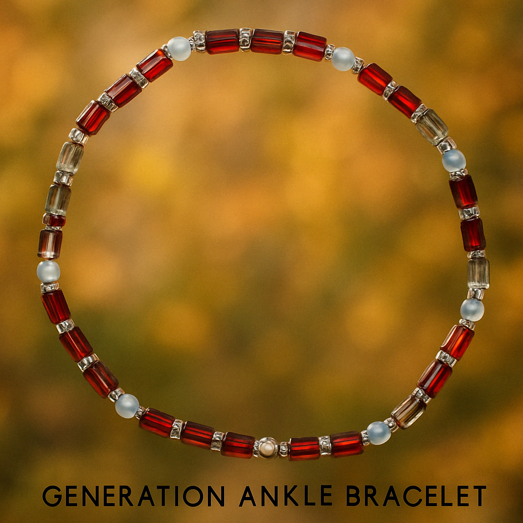 Memory- Generation -Jan & Oct Birthstone Ankle Bracelet