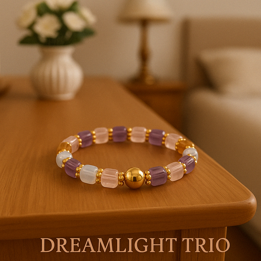 Memory custom made Birthstone "Dreamlight Trio Gold Tone Bracelet months are June,Oct and Nov