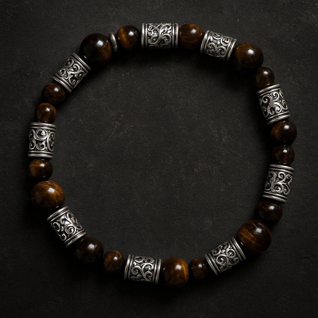 one of a kind # 2 Brown Tiger Eye 8mm and 6mm bracelet