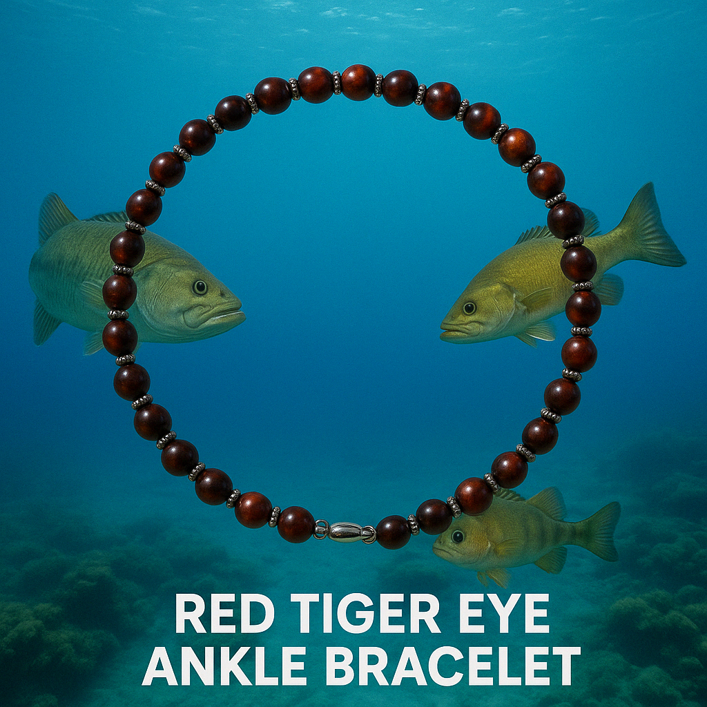 Round about Collection Red Tiger Eye "Fierce Bloom" Ankle Bracelet