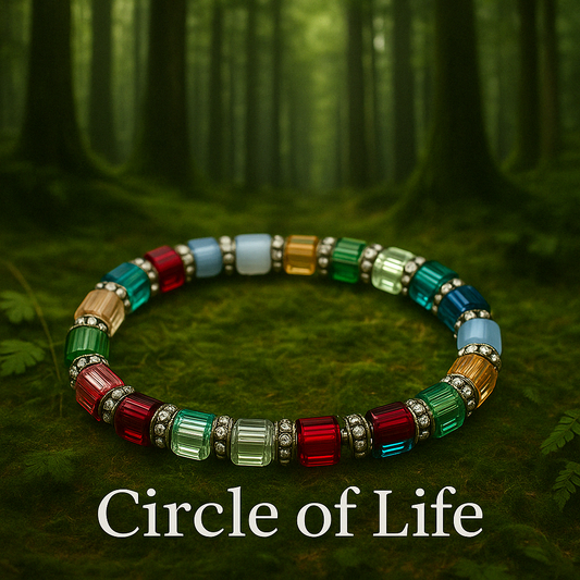 Memory-Custom made ,Birthstones Bracelet "Circle of Life "