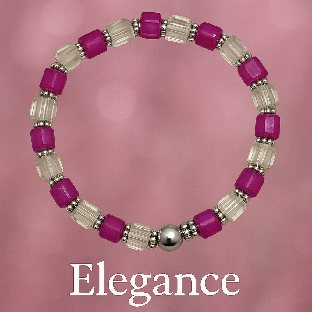 Pretty in Pink -Elegance-Silver Accent Bracelet