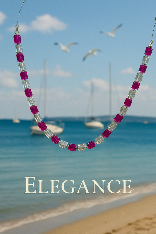 Pretty in Pink-Elegance- Silver Accent Necklace