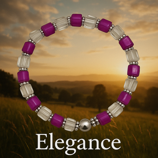 Pretty in Pink -Elegance-Silver Accent Bracelet