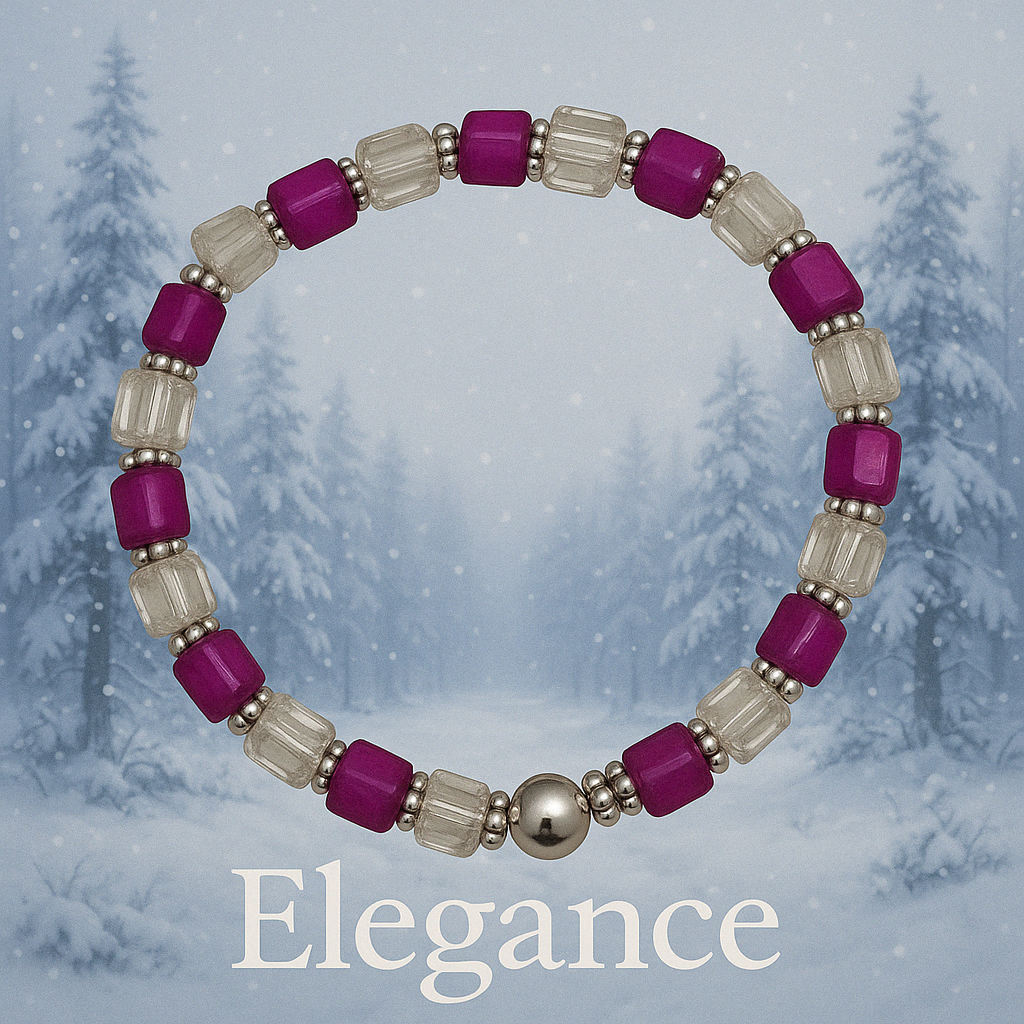 Pretty in Pink -Elegance-Silver Accent Bracelet