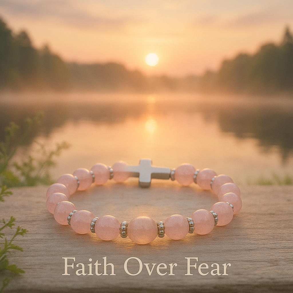 Custom Cancer Awareness Jewelry-Faith Over Fear – A Breast Cancer Tribute Bracelet