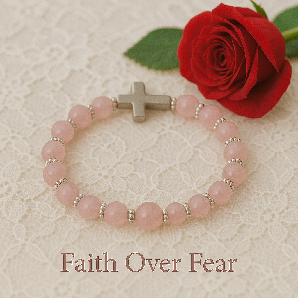 Custom Cancer Awareness Jewelry-Faith Over Fear – A Breast Cancer Tribute Bracelet