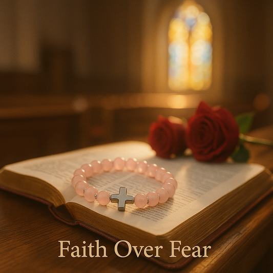 Custom Cancer Awareness Jewelry-Faith Over Fear – A Breast Cancer Tribute Bracelet