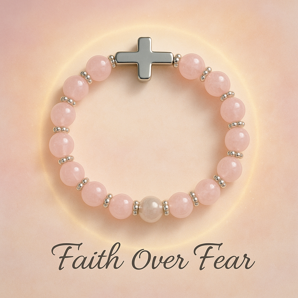 Custom Cancer Awareness Jewelry-Faith Over Fear – A Breast Cancer Tribute Bracelet