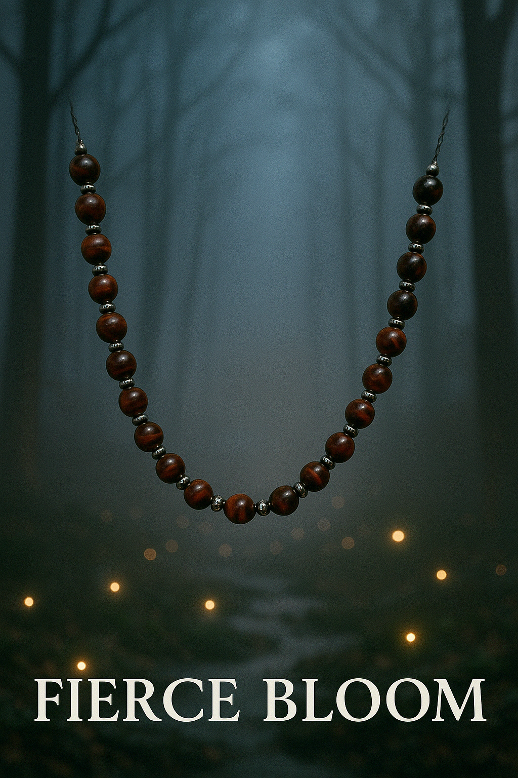 Round about Collection Red Tiger Eye-Fierce Bloom-Necklace