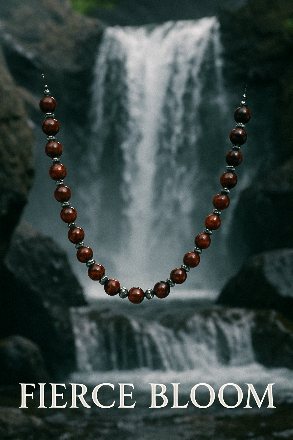 Round about Collection Red Tiger Eye-Fierce Bloom-Necklace