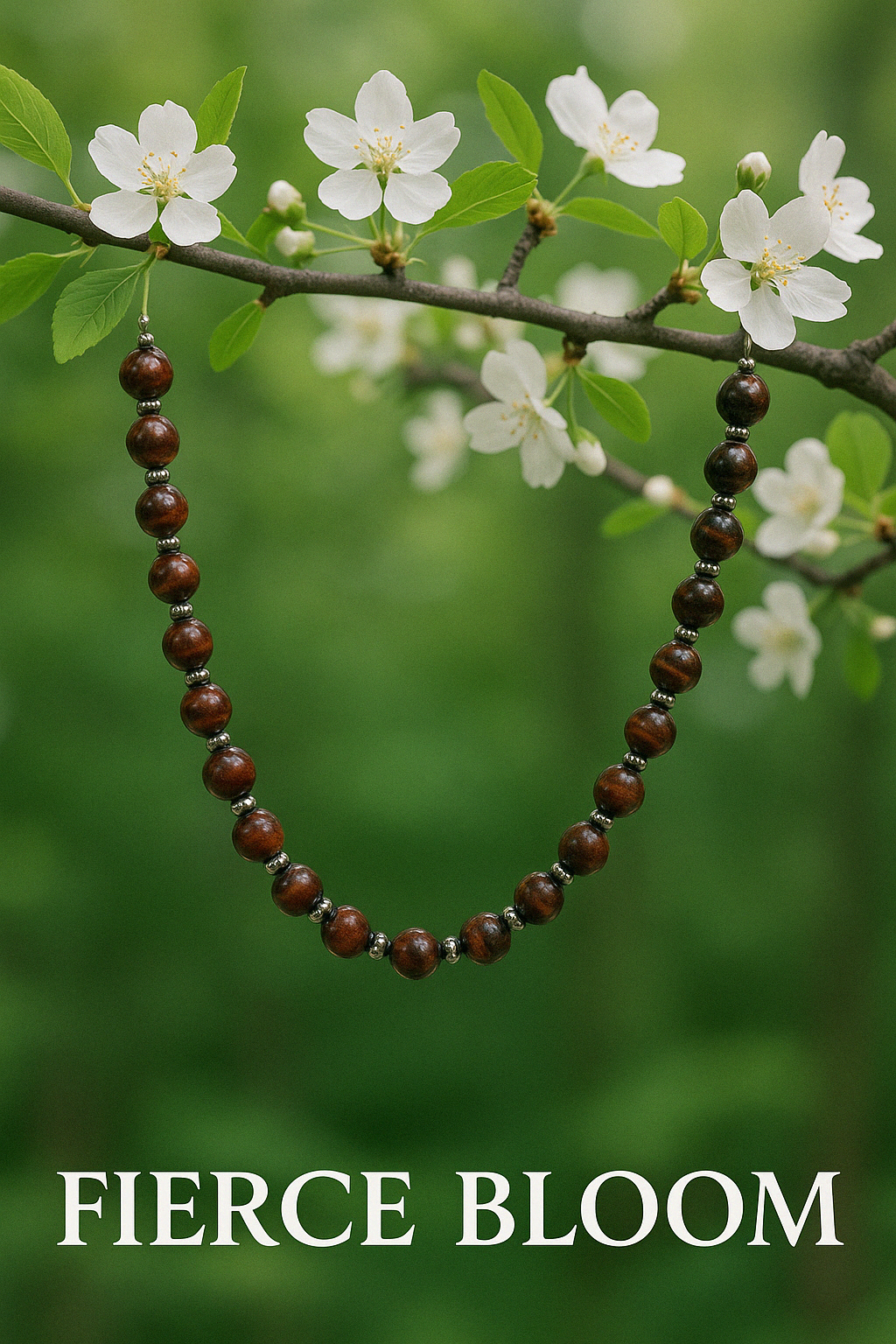 Round about Collection Red Tiger Eye-Fierce Bloom-Necklace