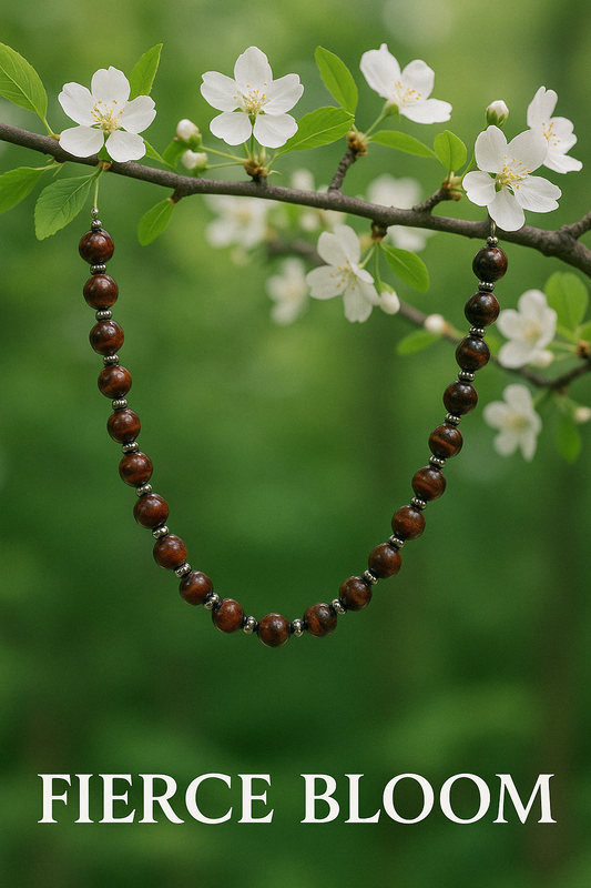 Round about Collection Red Tiger Eye-Fierce Bloom-Necklace