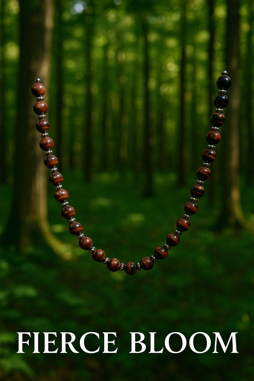 Round about Collection Red Tiger Eye-Fierce Bloom-Necklace