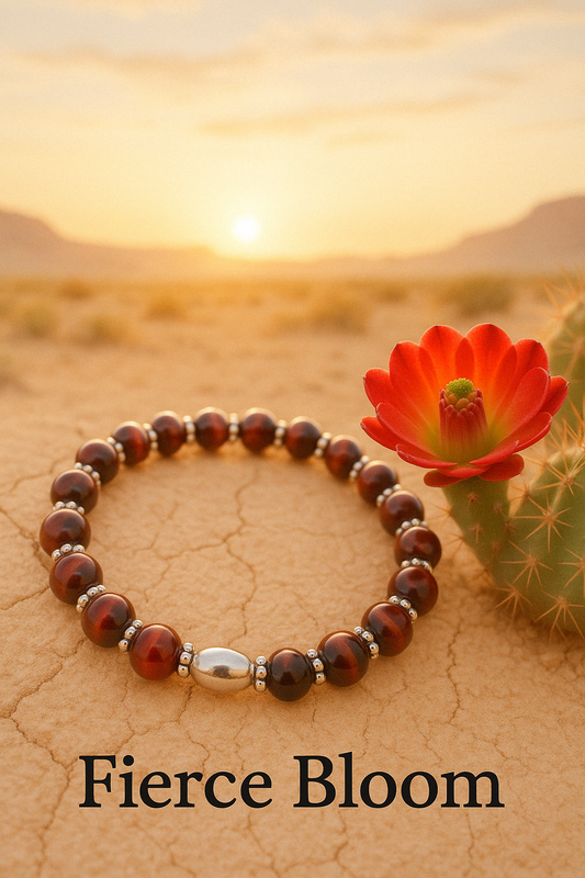 Round about  Collection Red tiger Eye Bracelet-"Fierce Bloom"