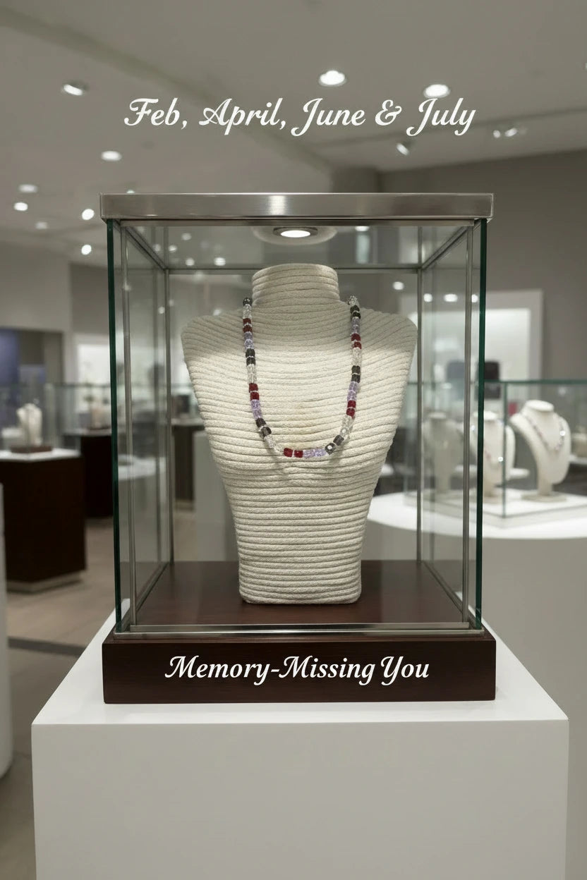 Memory - Missing you- Necklace-Feb,April,June & July