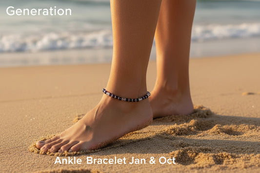 Memory- Generation -Jan & Oct Birthstone Ankle Bracelet