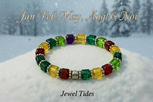 Memory-Custom made  birthstone bracelet  "Jewel Tides"