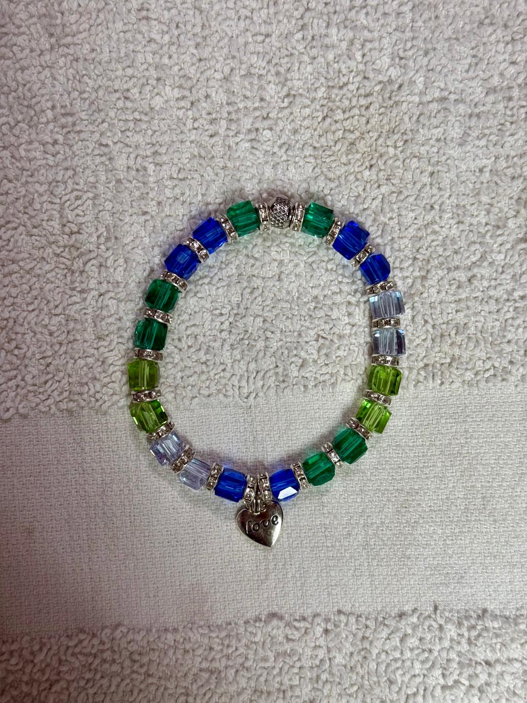 Memory-Custom Made Memory Bracelet with May,Sept,June.and Aug Birthstones