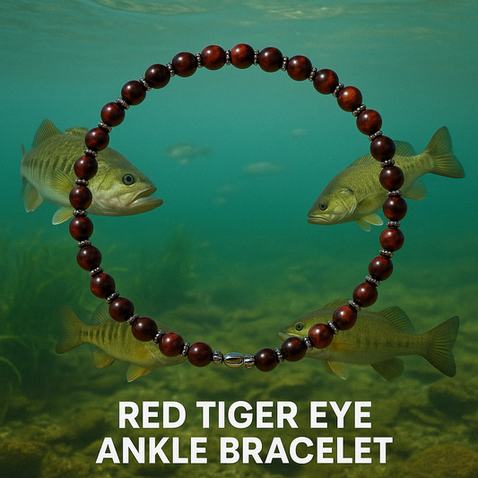 Round about Collection Red Tiger Eye "Fierce Bloom" Ankle Bracelet