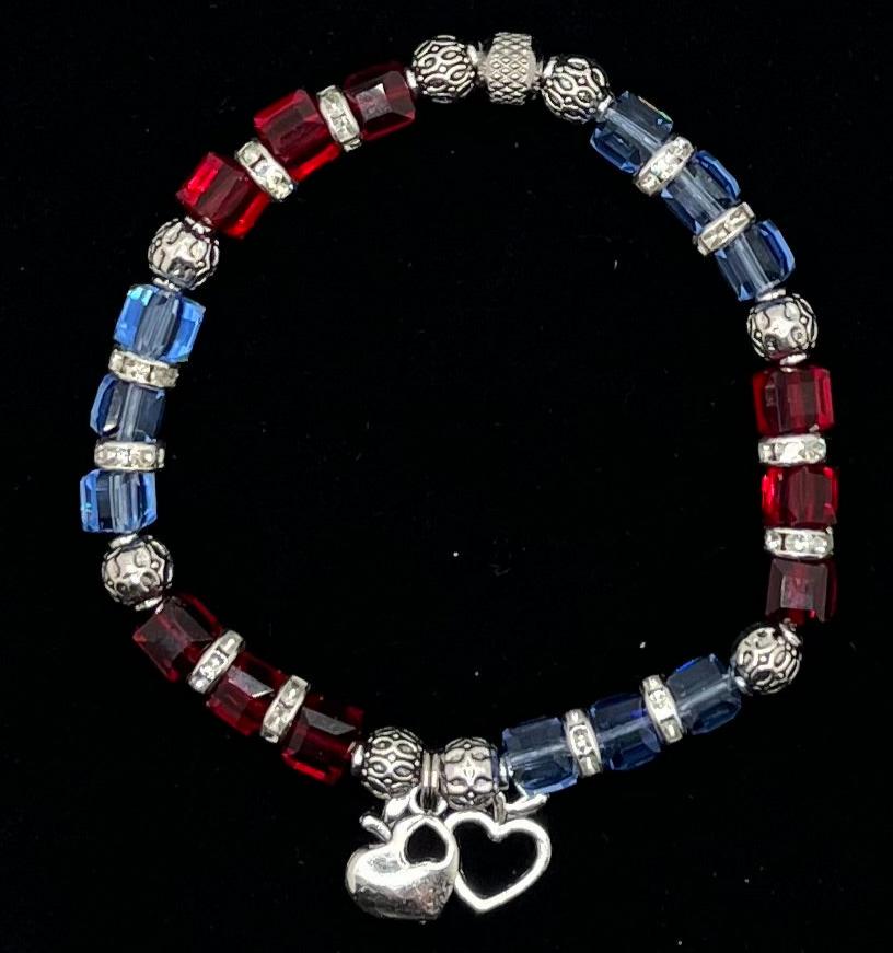 Memory-Custom made  memory bracelet with Jan,& Dec Birthstone and Silver accents