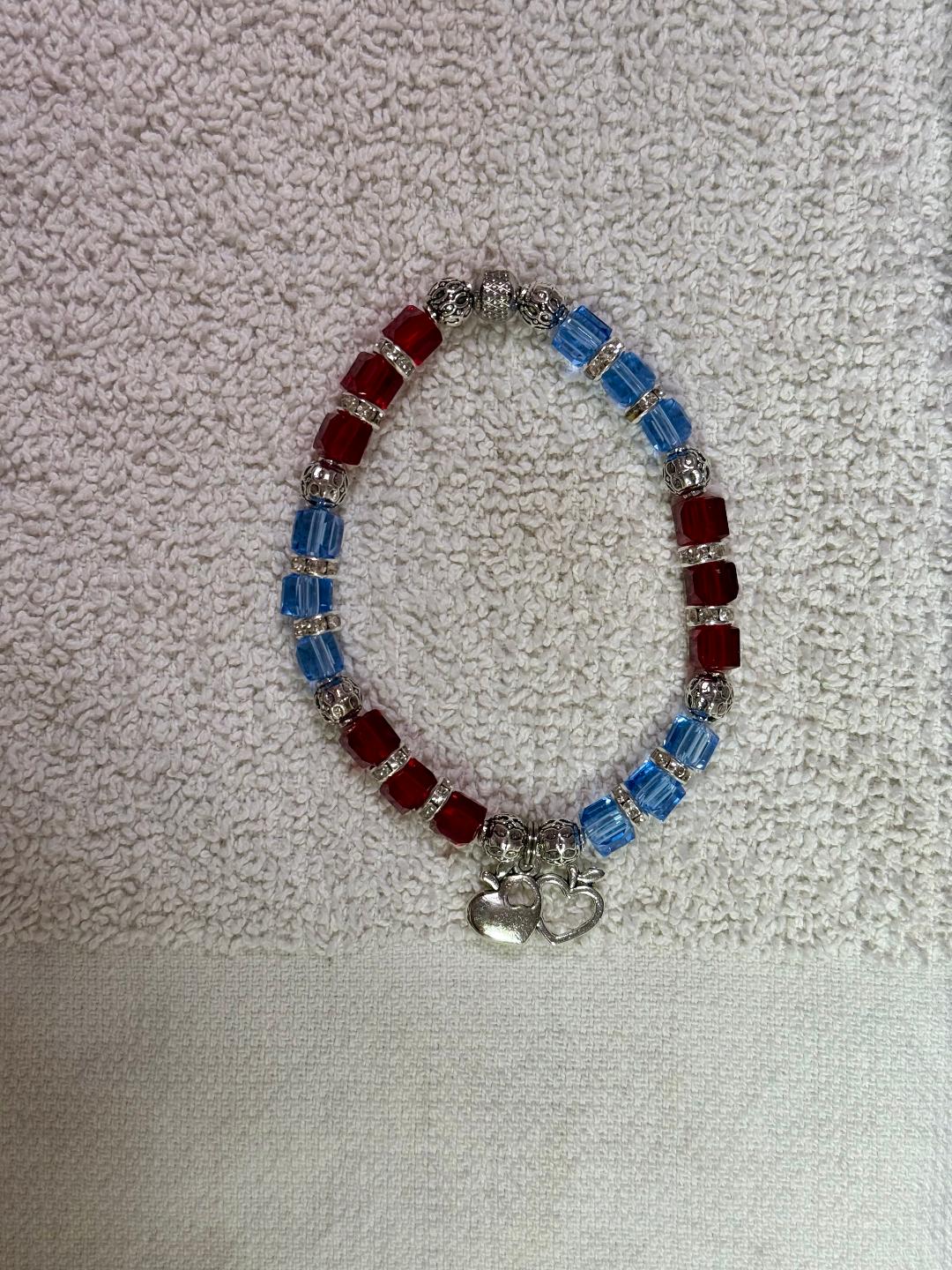 Memory-Custom made  memory bracelet with Jan,& Dec Birthstone and Silver accents