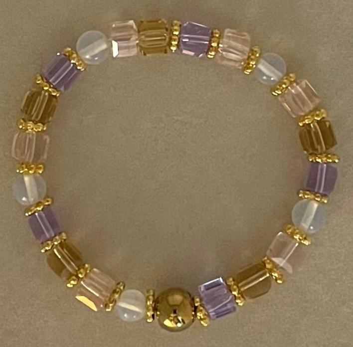 Memory custom made Birthstone  Gold Tone Bracelet  months are June,Oct and Nov