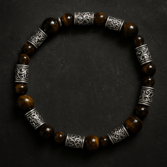 one of a kind # 2  Brown Tiger Eye 8mm and 6mm bracelet
