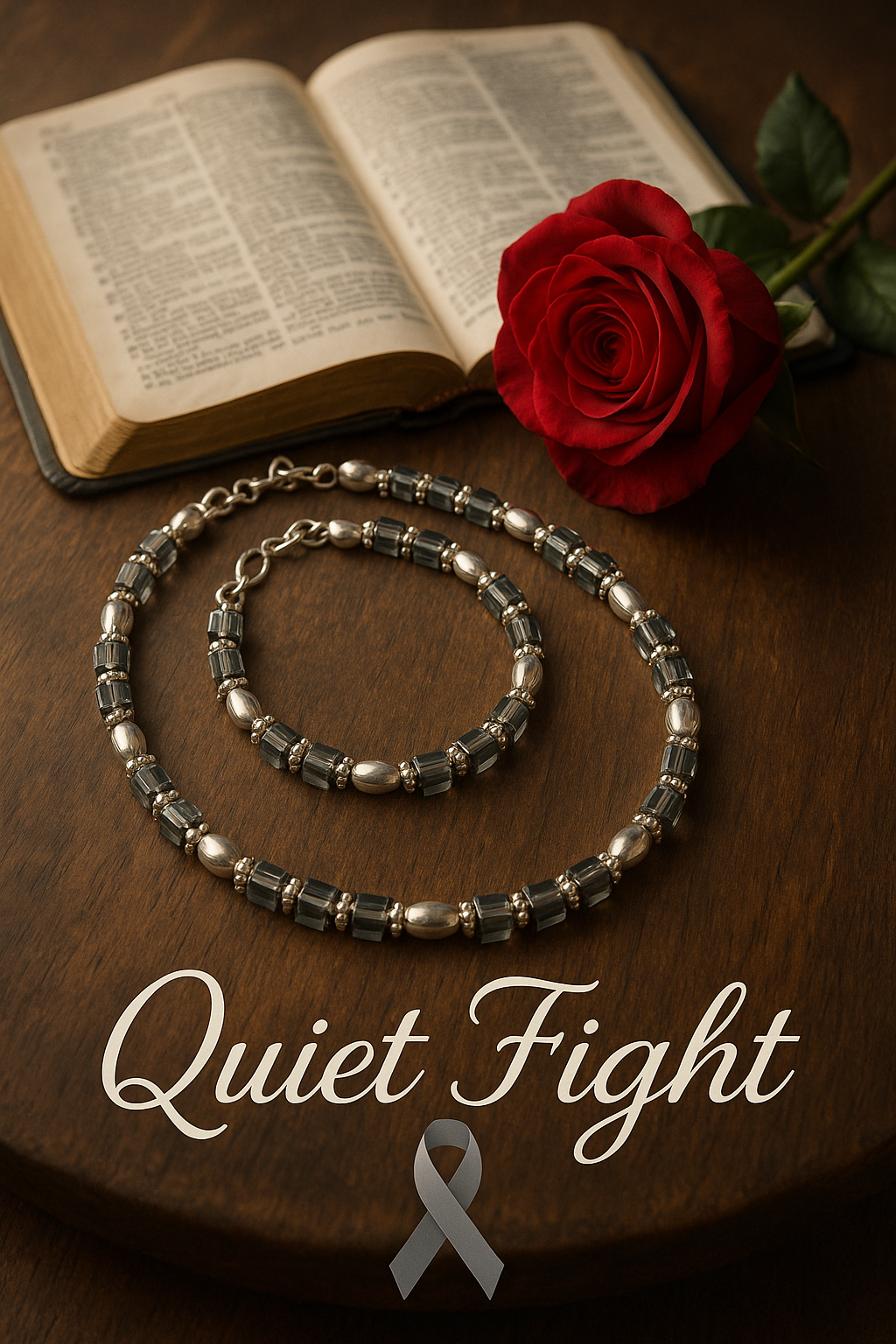 Courage awareness  -Quiet Fight Set- Necklace and Bracelet